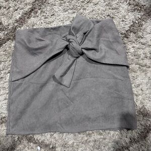 Altar'd State Gray Wrap Mini Skirt with Tie Front